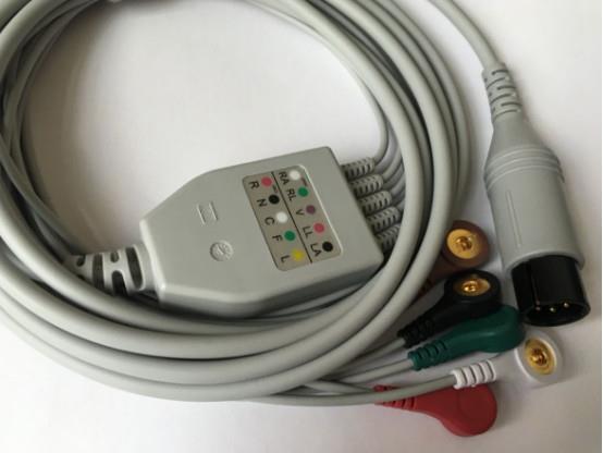Stable quality AIR SHIELDS 5lead ecg cable,IEC/AHA,clip with CE