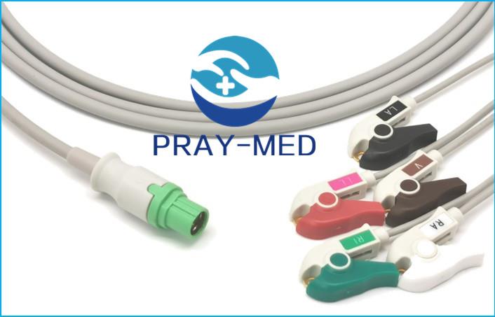 Compatible for Siemens Drager SC5000 SC6000 ECG 3Lead Cable and Leadwires AHA grabber 