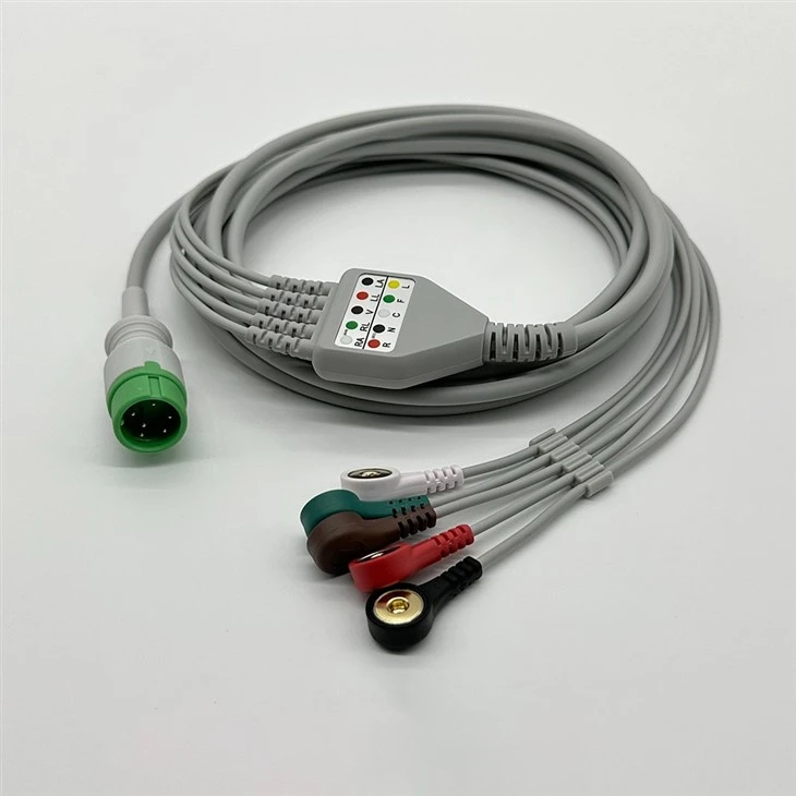Carewell 6-Pin 5-Lead ECG/EKG Cable, AHA & IEC Snap / Grabber Clips best