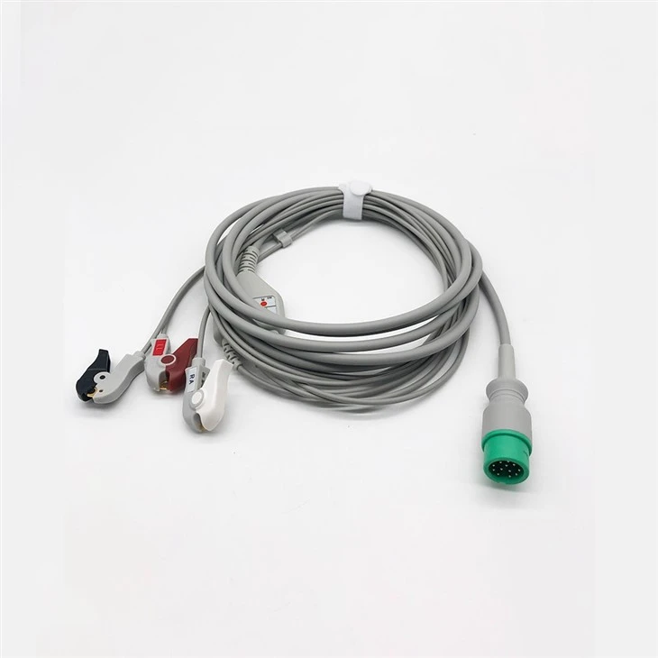 COMEN 12-Pin 3-Lead ECG/EKG Cable, AHA / IEC Snap & Grabber Clips suppliers