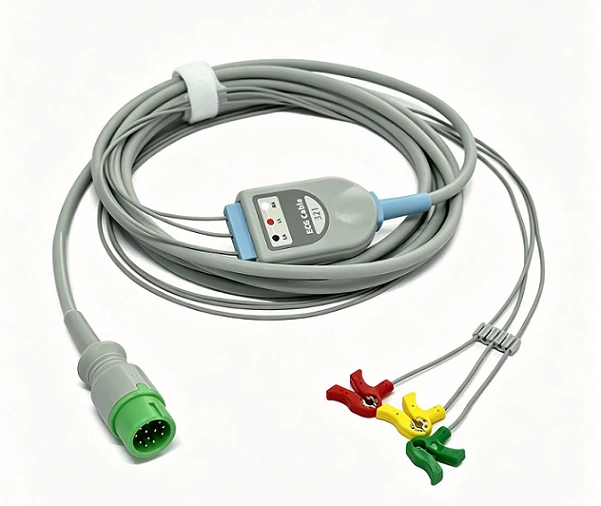 COMEN 12-Pin 3-Lead ECG/EKG Cable With Neonatal Clips