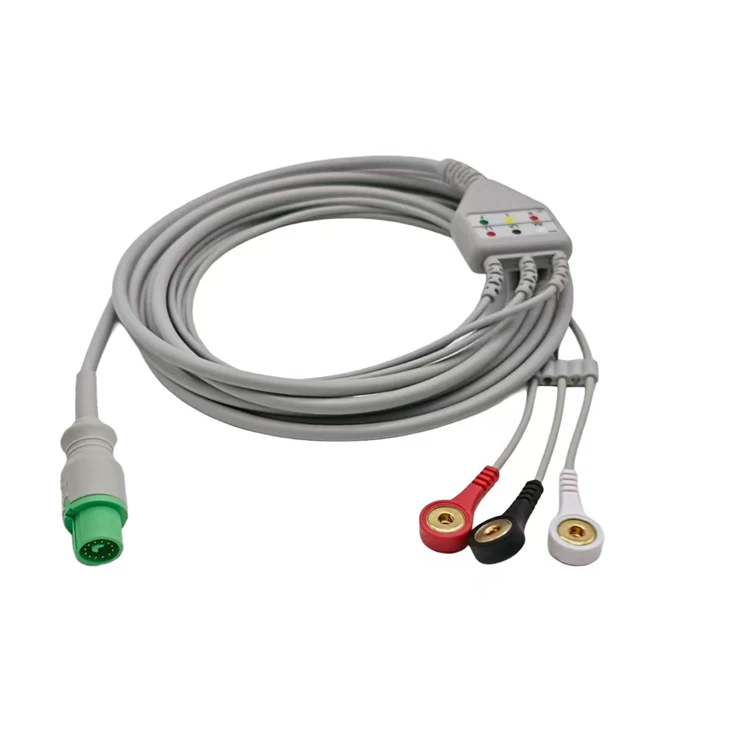 Fukuda 12-pin 3-lead ECG/EKG Cable factory