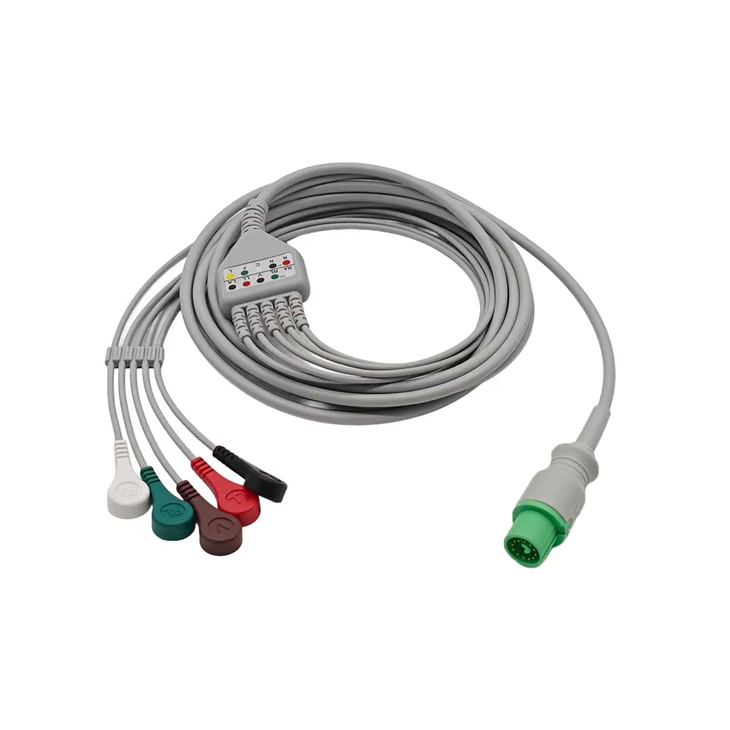 Fukuda 12-pin 5-lead ECG/EKG Cable factory