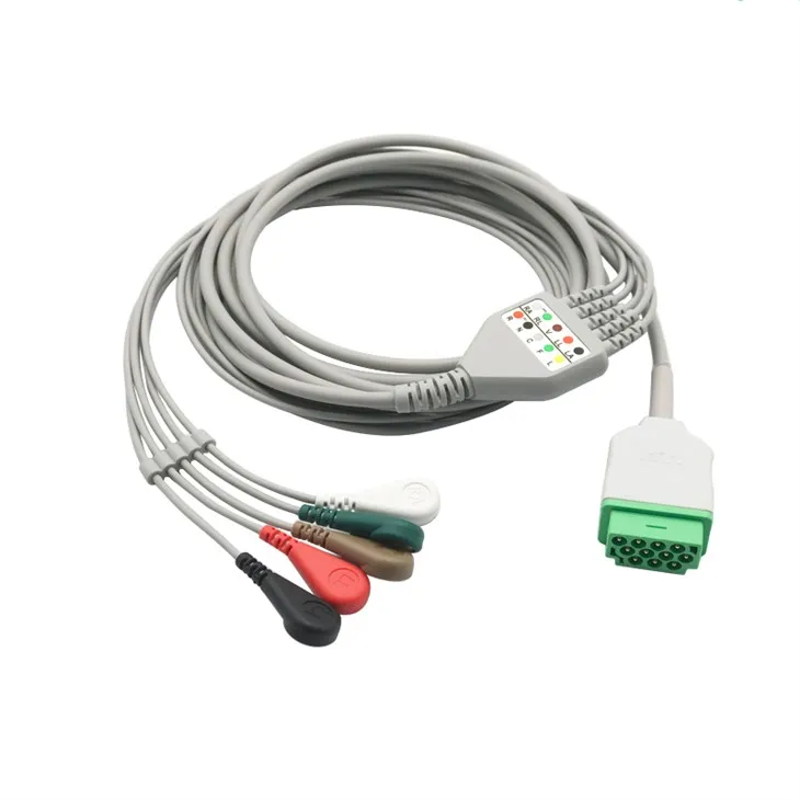 GE 11-Pin 5-Lead ECG/EKG Cable