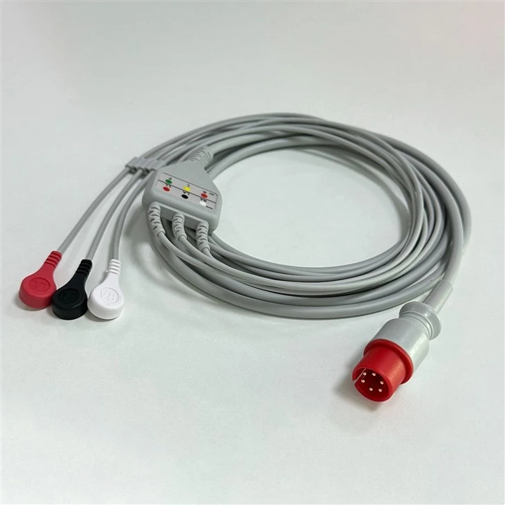 M&B Compatible 6-Pin 3-Lead Reusable Snap ECG Cable factory