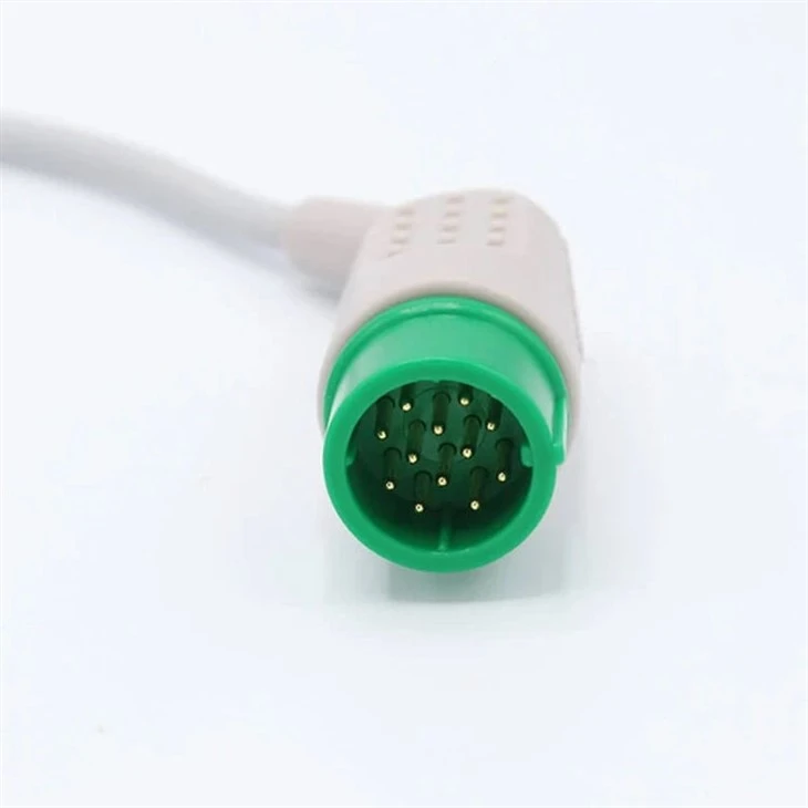 Medtronic lifepak Compatible 12-Pin 3-Lead Angled Snap ECG Cable (IEC + AHA) factory