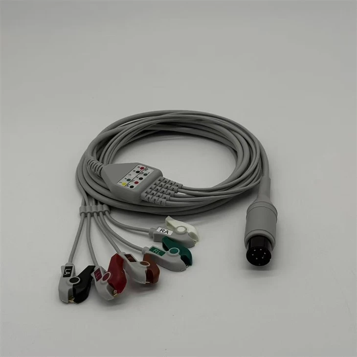 Mindray 6-Pin 5-Lead ECG Cable, AHA & IEC Snap / Grabber Clips suppliers