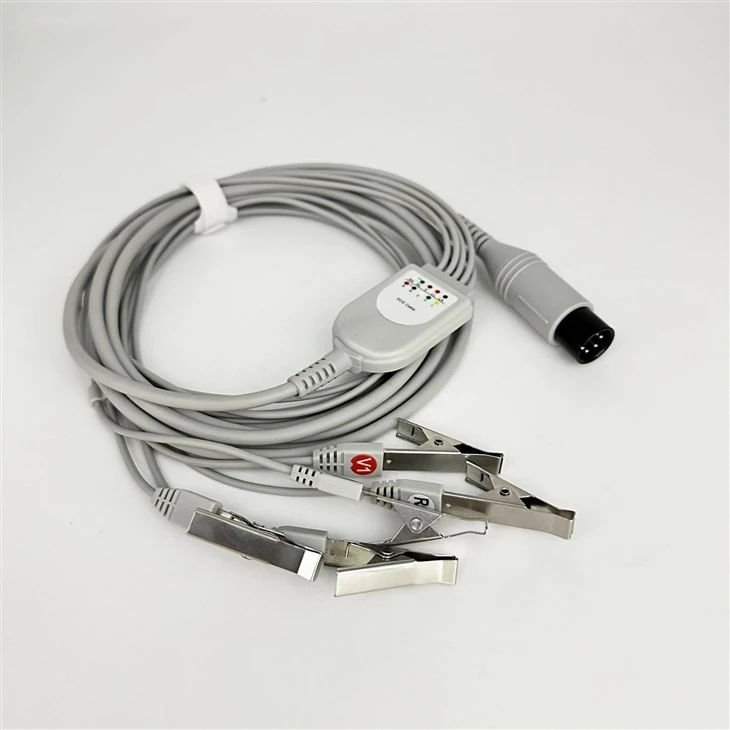 Mindray 6-Pin 5-Lead ECG Cable With Veterinary Animal Grabber Clips, AHA & IEC Optional factory