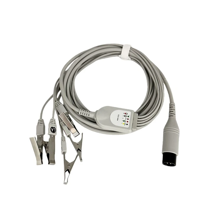 Mindray 6-Pin 5-Lead ECG Cable With Veterinary Animal Grabber Clips, AHA & IEC Optional