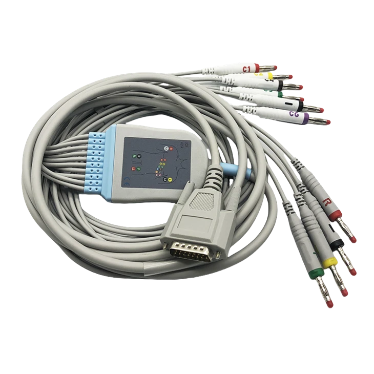 Nihon Kohden 15-pin 10-Lead ECG/EKG Cable