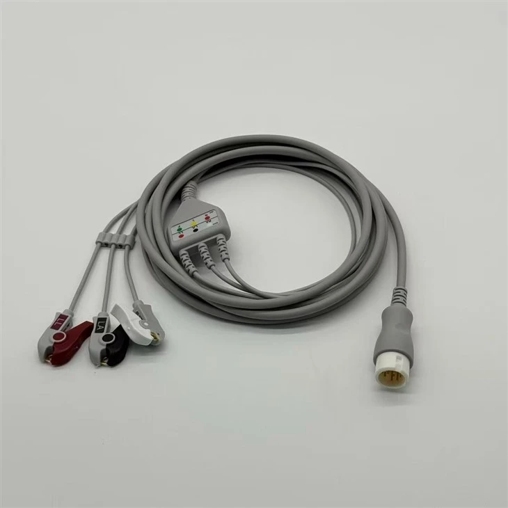 Philips 12-Pin 3-Lead AHA ECG Cable With Grabber Clips factory