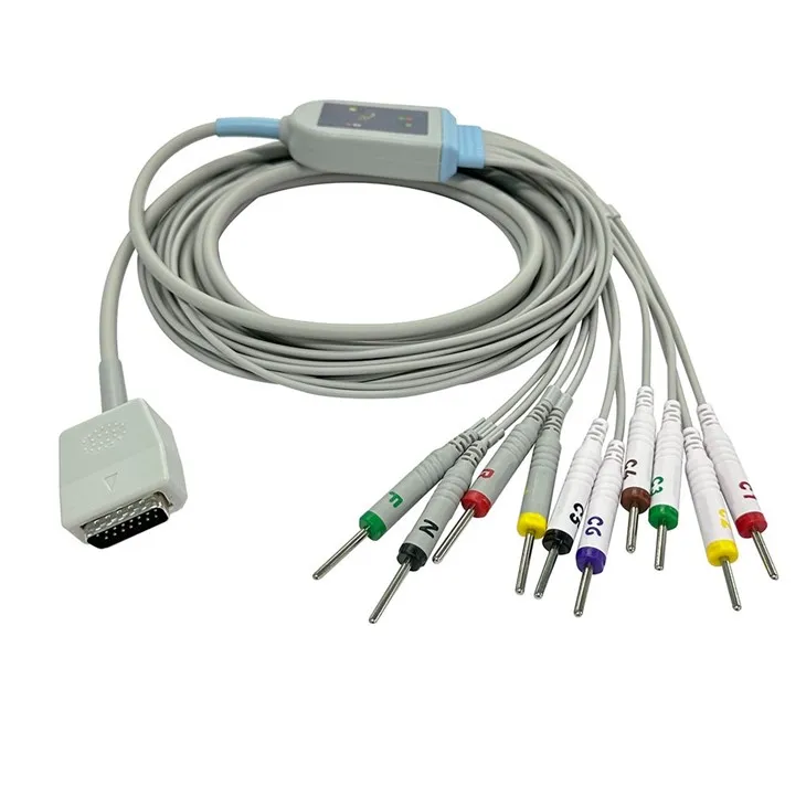 Shanghai Kohden 15-Pin 10-Lead ECG/EKG Cable – High-Quality Compatible Patient Cable factory