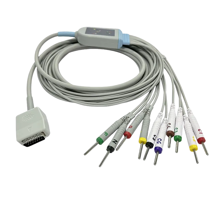 Shanghai Kohden 15-Pin 10-Lead ECG/EKG Cable – High-Quality Compatible Patient Cable