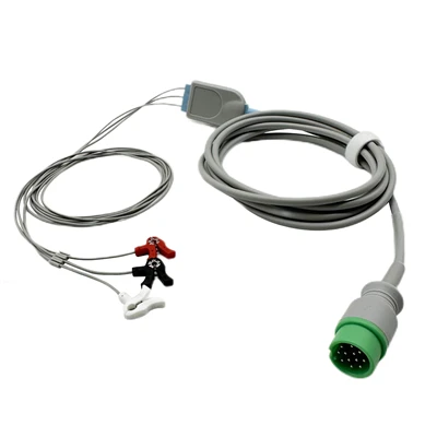 BIOLIGHT 12-Pin 3-Lead ECG/EKG Cable With Neonatal Patient Clip
