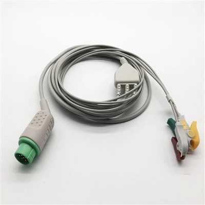 Fukuda 12-Pin 5-Lead Elbow ECG/EKG Cable