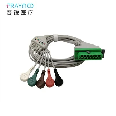 Fukuda 15-pin 5-lead ECG/EKG Cable