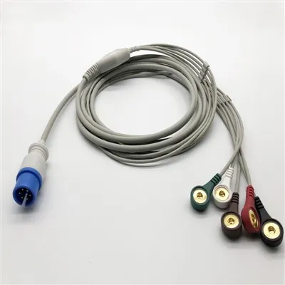 MEK 6-Pin 5-Lead ECG/EKG Cable
