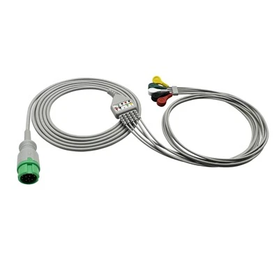Mindray 12-Pin 5-Lead ECG Cable, AHA & IEC Snap / Grabber Clips