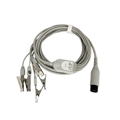 Mindray 6-Pin 5-Lead ECG Cable With Veterinary Animal Grabber Clips, AHA & IEC Optional