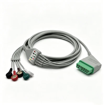 Nihon Kohden Compatible 12-Pin 5-Lead Reusable ECG/EKG Lead Wire