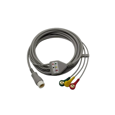 Philips 12-pin 3-lead IEC Snap ECG/EKG Cable