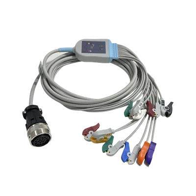 Quinton Compatible 19-Pin 10-Lead ECG/EKG Cable