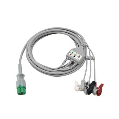 Yonker Compatible 9-Pin 3-Lead ECG/EKG Trunk Cable