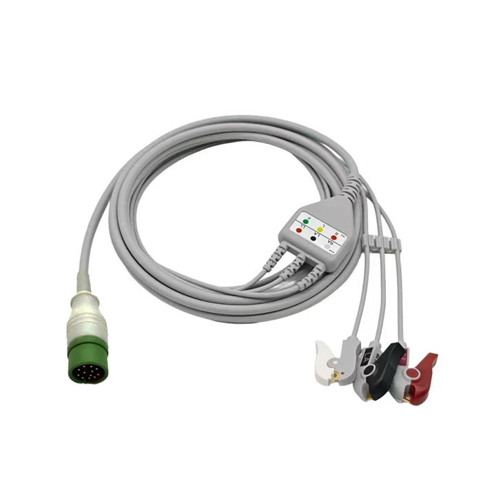 WEGO Compatible 12-Pin 3-Lead Reusable ECG Lead Wire