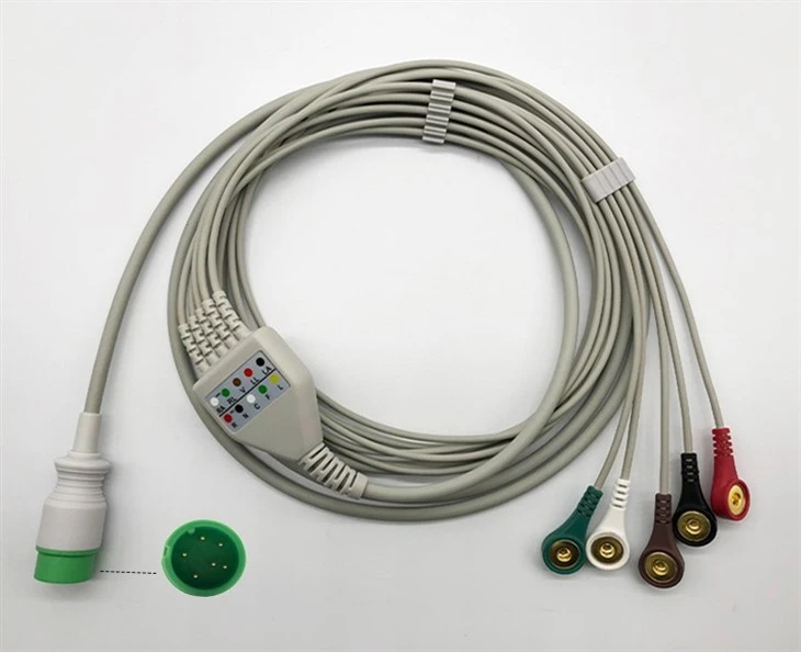 Zoncare Compatible 6-Pin 5-Lead ECG/EKG Trunk Cable factory