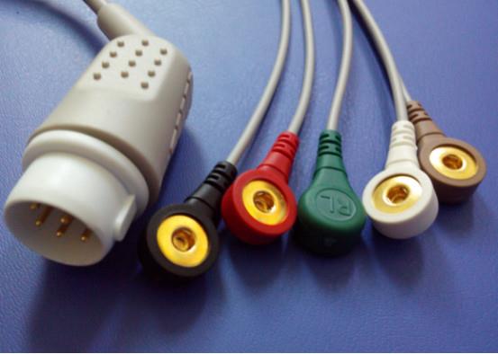 Compatible Philips 12pin M3046a,m1102a 5lead Ecg Cable,IEC,clip With CE