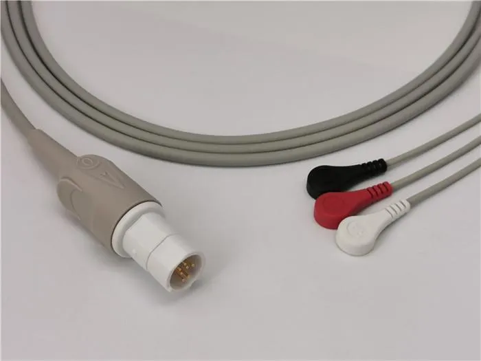 Drager One-Piece ECG Adapter Cable 3 Leads Snap