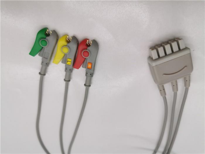 Marquette Short ECG Lead Wire 3 Leads Clips