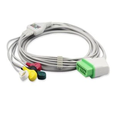 Nihon Kohden Compatible One-piece ECG Cable